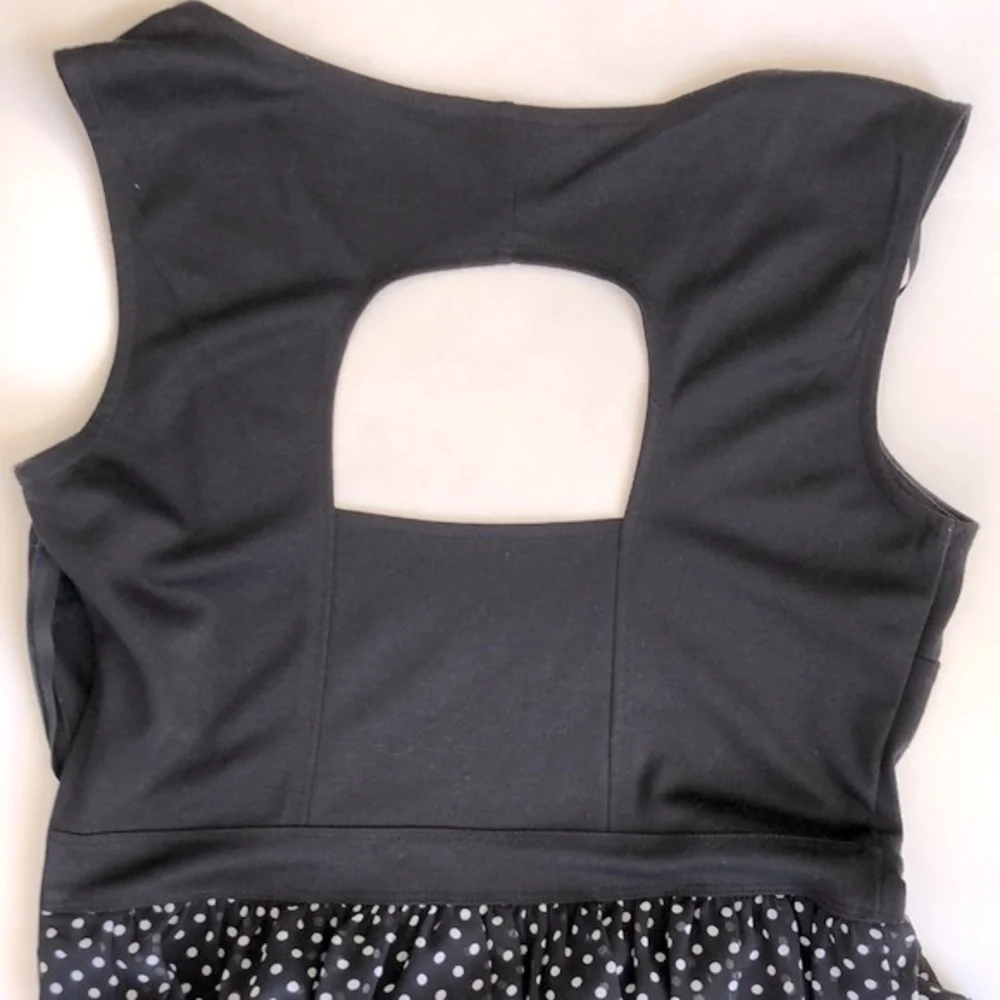 Enfocus Black and Polka Dot‎ MIDI Dress Size 6